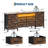 63" TV Stand Dresser with 10 Storage Drawers, Power Outlets & LED Lights, Wide Dresser Organizer Entertainment Center-1362370548