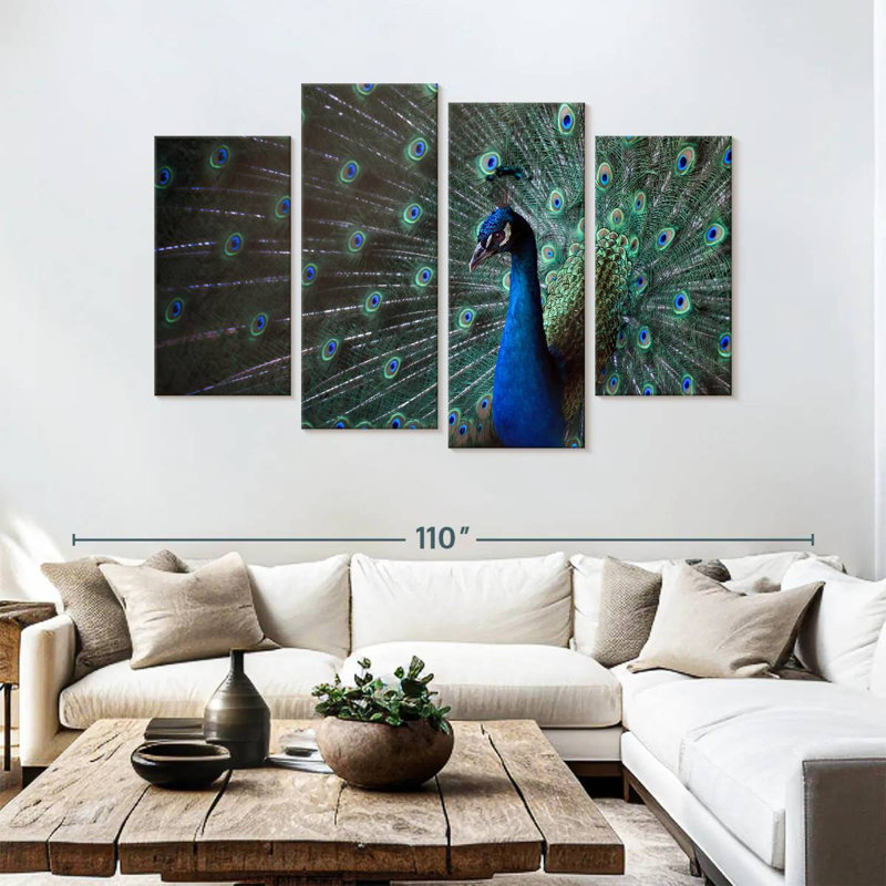 Brampt Glorious Blue Peacock, 54" H x 84" W