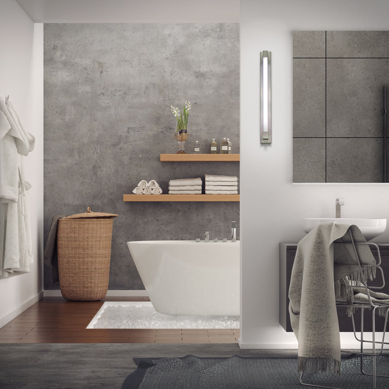 Éclairage pour meuble-lavabo à 1 lumière DEL en nickel brossé Barre, 2 700 K