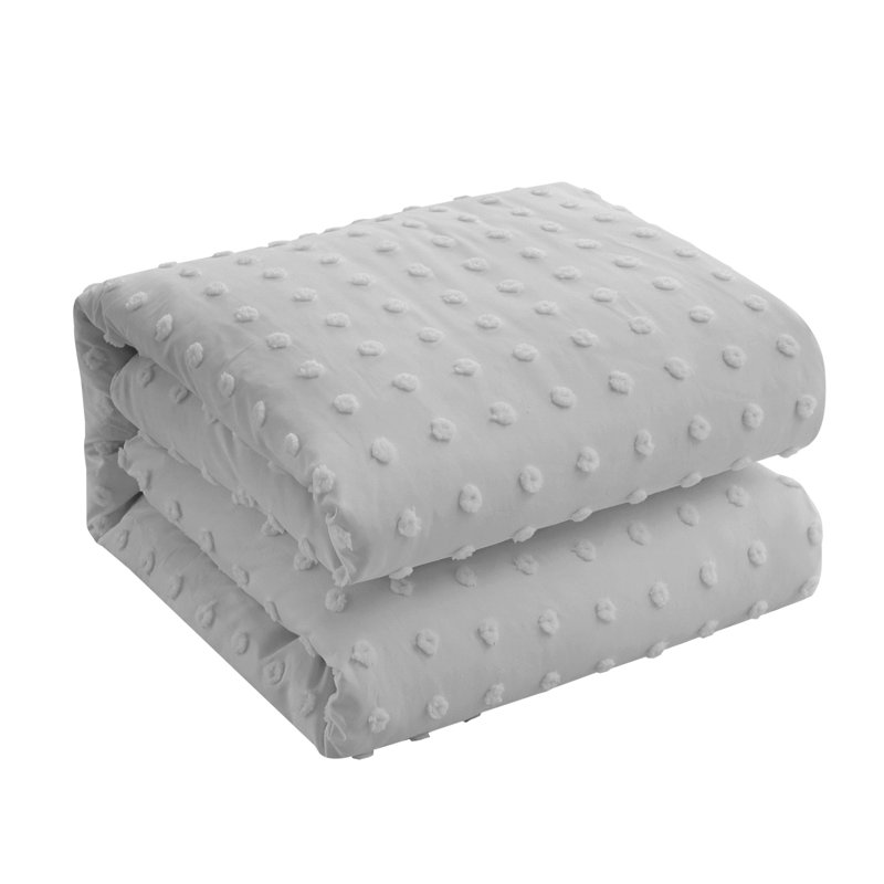 Ensemble de housse de couette lavable en polyester gris très grand à densité de tissage 220 fils