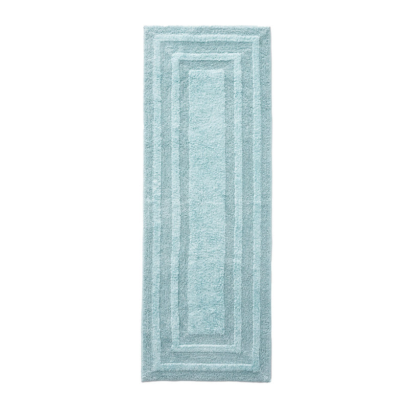 Eddie Bauer Logan Cotton Bath Rug Runner, Turquoise, 60" L x 22" W