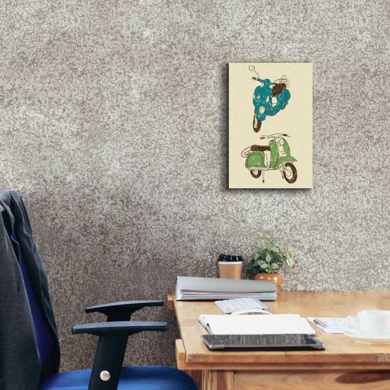 Scooter I par Graphinc - reproduction sur toile tendue, H 18 po x l 12 po x P 0,75 po