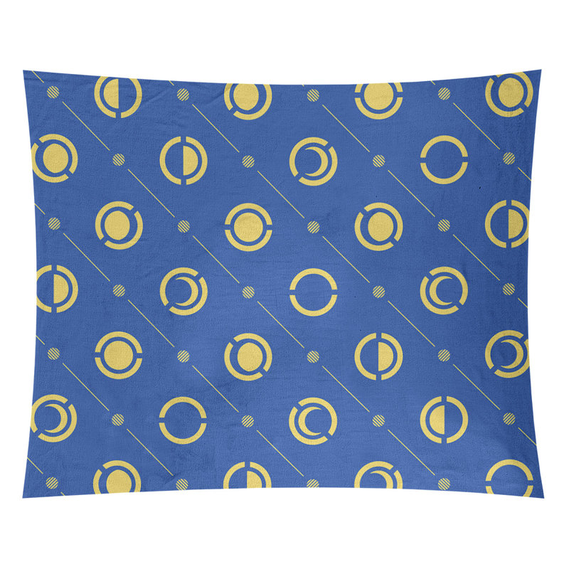Tapisserie, H 51 po x l 60 po, Bleu/jaune