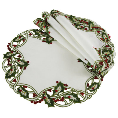 Hounslow Polyester Floral Round Doily