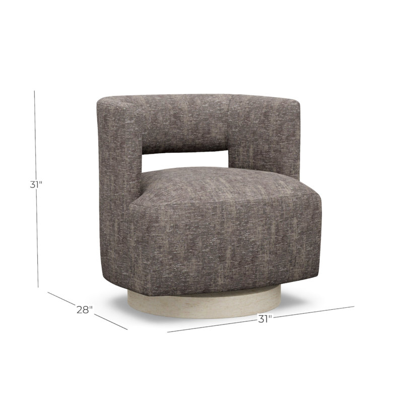 Crystle Swivel Barrel Chair Chair with Ottoman, Sandstone, 8938-45