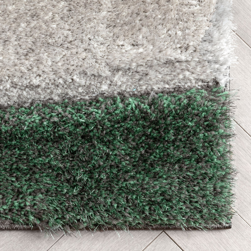 San Francisco 3D Textured Green/Dark Grey Rug, Rectangle 160 x 220cm