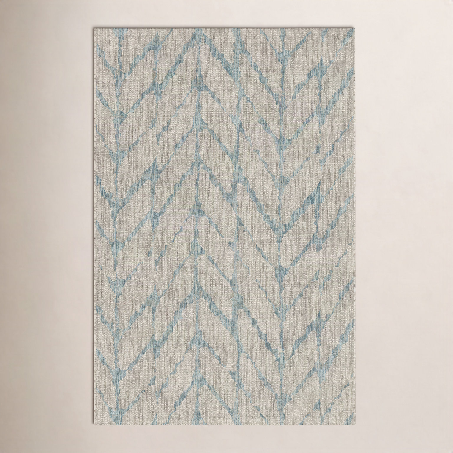 Isle Mist Aqua Chevron Rug, Rectangle 3'11" x 5'10"