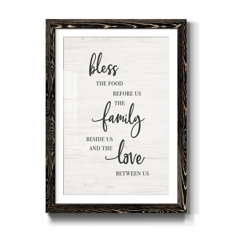 «Bless Family Love», reproduction d'art textuel sur papier encadré, H 37,5 po x l 27,5 po x P 1,5 po, Noir