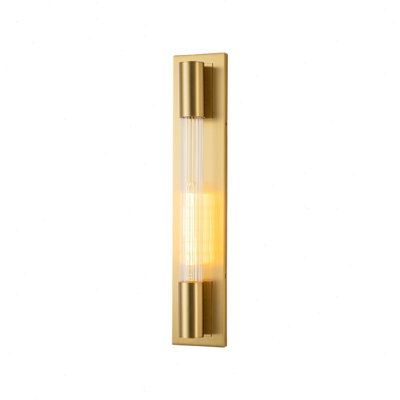Flush Mounted Ribbed Glass Wall Sconce