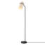 Lampe sur pied 62 po, noir mat, abat-jour en tissu blanc, interrupteur marche / arrêt en ligne, cordon noir de 6 pieds