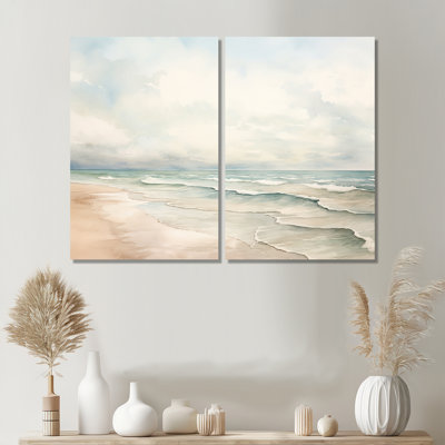 «Soft Color Beach Horizon IV», art mural beige