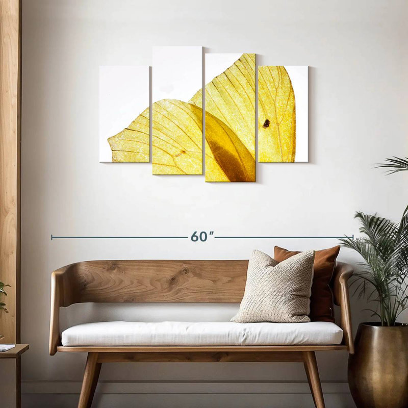 Ailes de papillon Brampt jaune doré, H 27 po x l 43 po