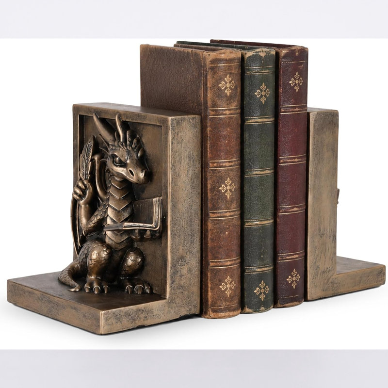 Serre-livres dragon en résine, ensemble de 2