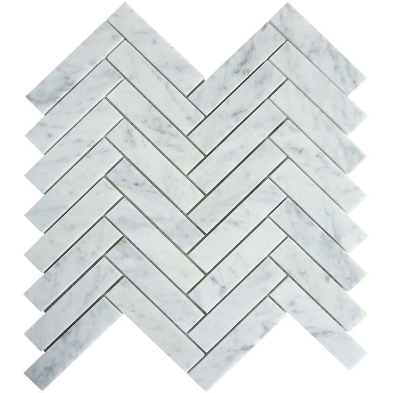 Carreau de mosaïque en marbre poli 11,23 po x 11,23 po Natural