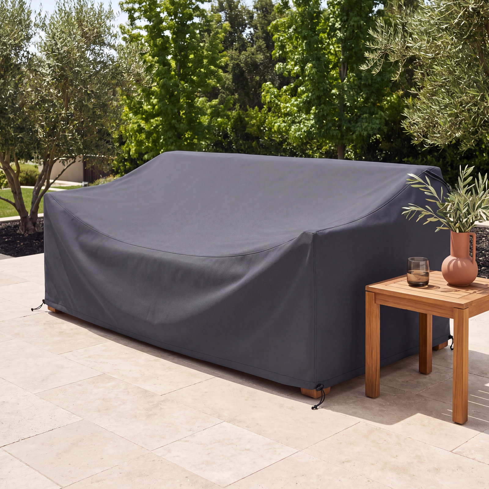 84" Teak Outdoor Patio Sofa Cover