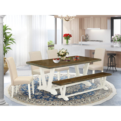 Hedman 6 - Person Acacia Solid Wood Dining Set