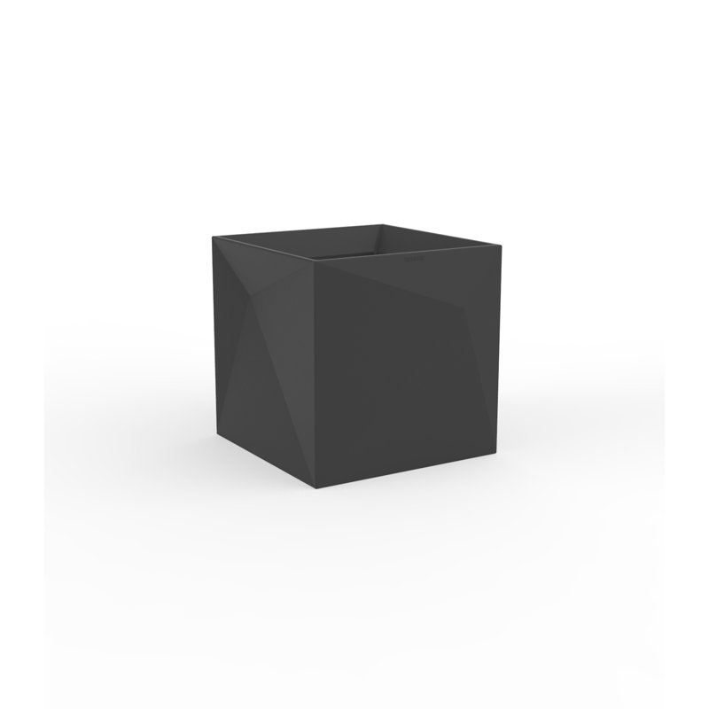 Faz Jardiniere Resin Pot Planter, 15.75" H x 18" W x 15.75" D, Anthracite