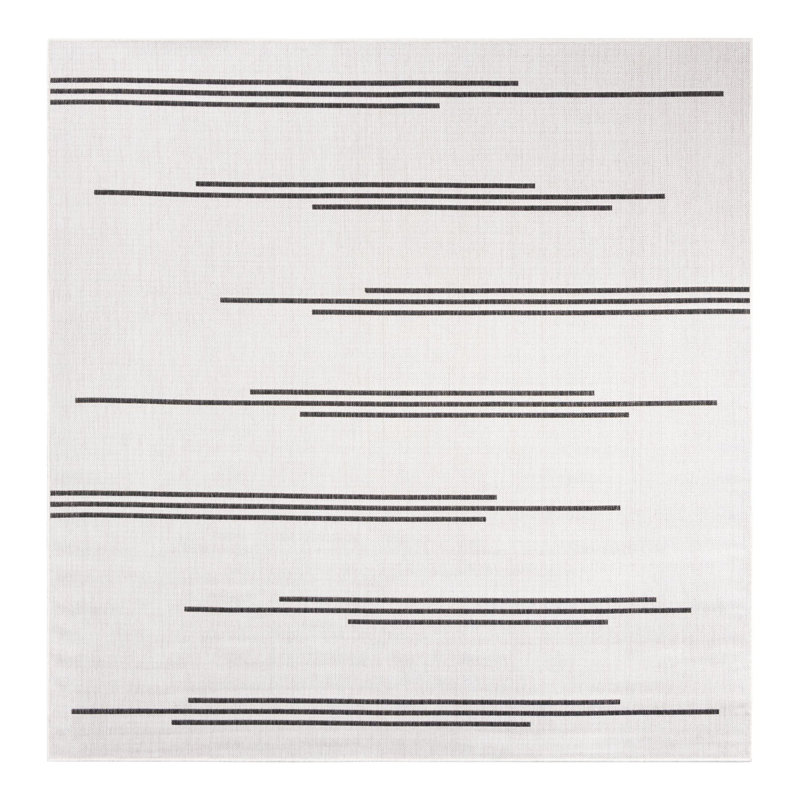 Leonardville Striped Indoor/Outdoor Area Rug, Square 7'10"