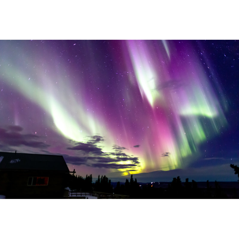 Beautiful Aurora Borealis In Fairbanks, Alaska - Wrapped Canvas Print, 30.48cm H x 45.72cm W