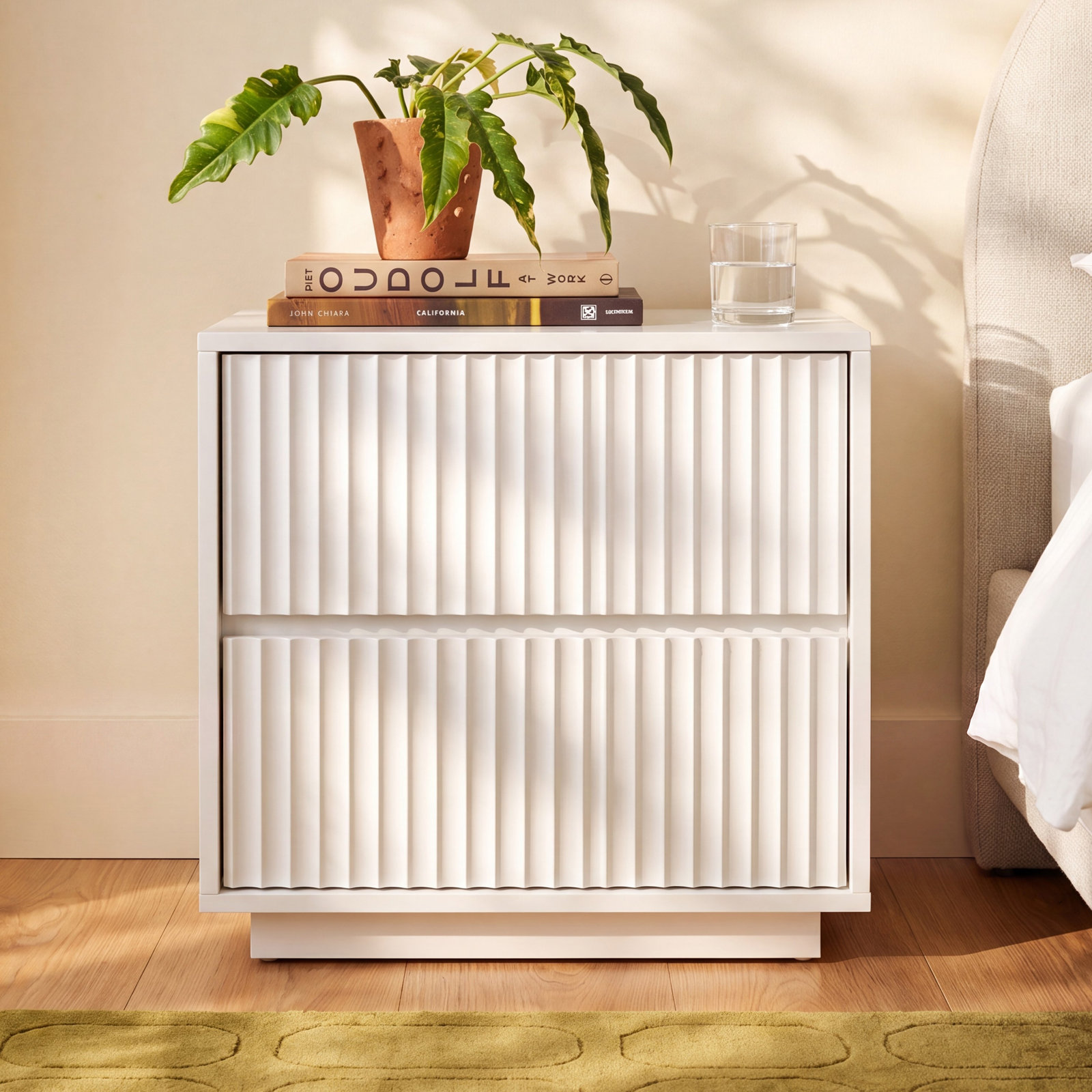 Paloma Mahogany Nightstand, White
