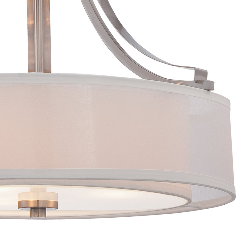 Lustre à abat-jours cylindrique à trois lumières