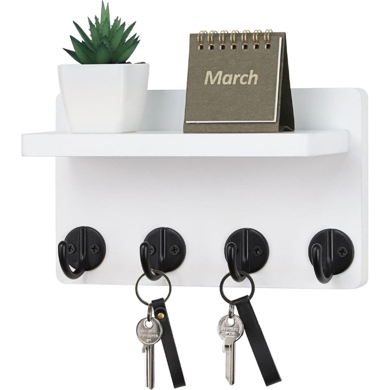 Manufactured Wood Wall Organizer, White
