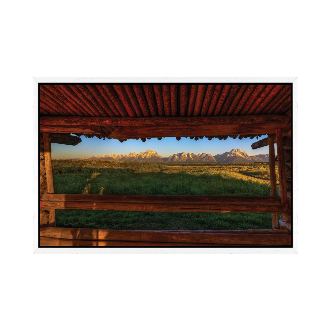 Breezeway View Of The Grand Tetons von Bill Sherrell - Galerie-verpackte Leinwand Giclée