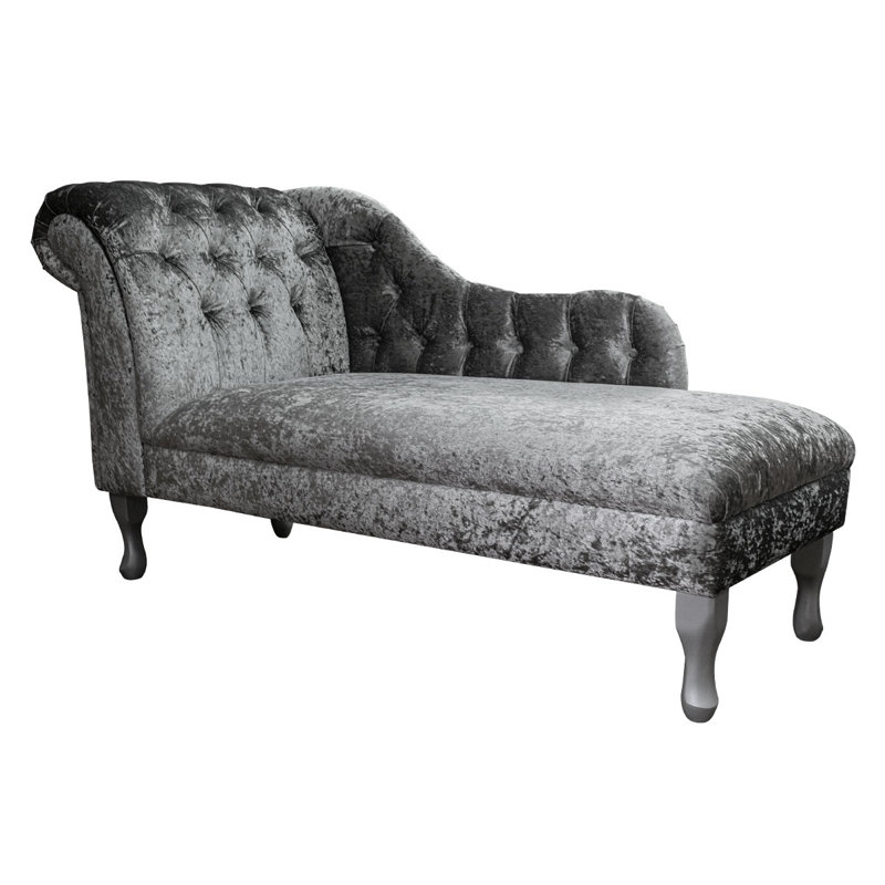 Upholstered Chaise Lounge, Grey