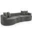 Canapé modulaire 4 places gris foncé, fermeture à glissière dissimulée, confort et soutien, canapé incurvé stylé, éponge haute densité, accoudoirs droits, salon-632476973