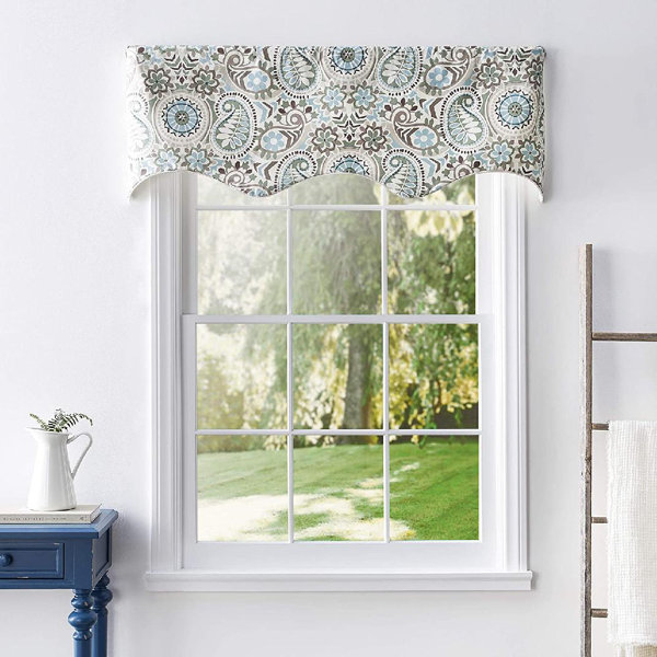Jacobean Linen Curtain Panel, Floral Window Panels in Kaufmann