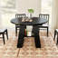 Table de salle à manger extensible ronde pour 4 à 8 personnes, table de cuisine avec feuilles amovibles et tablette-1780667965