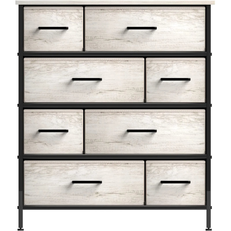 Greige Steel Frame Horizontal Nursery Dresser with Soft Close Drawers