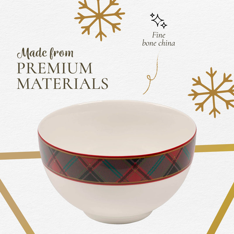 Spode Christmas Tree Tartan Rice Bowl 6"