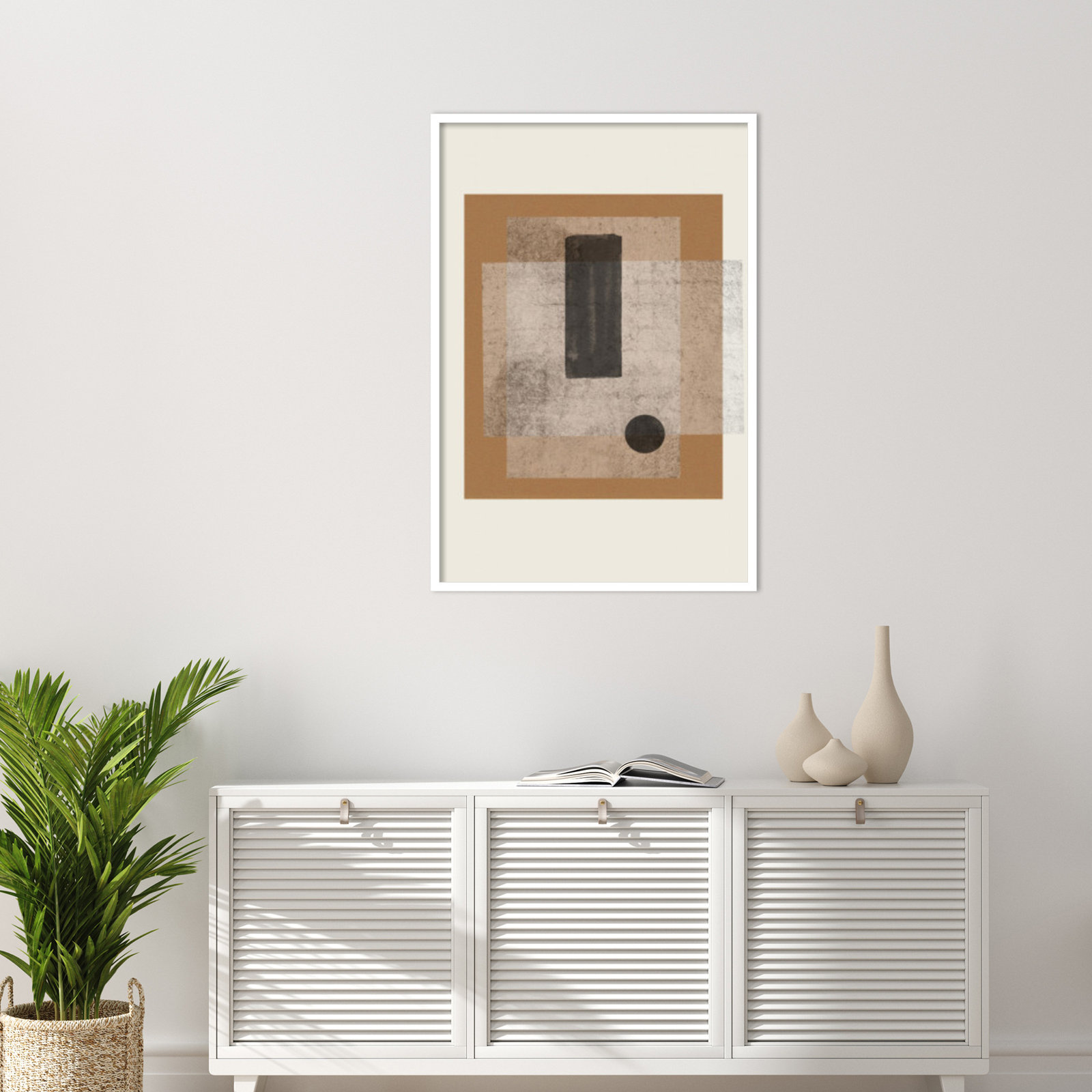 Riverwalk "Composition III" Print, White, 41" H x 28" W