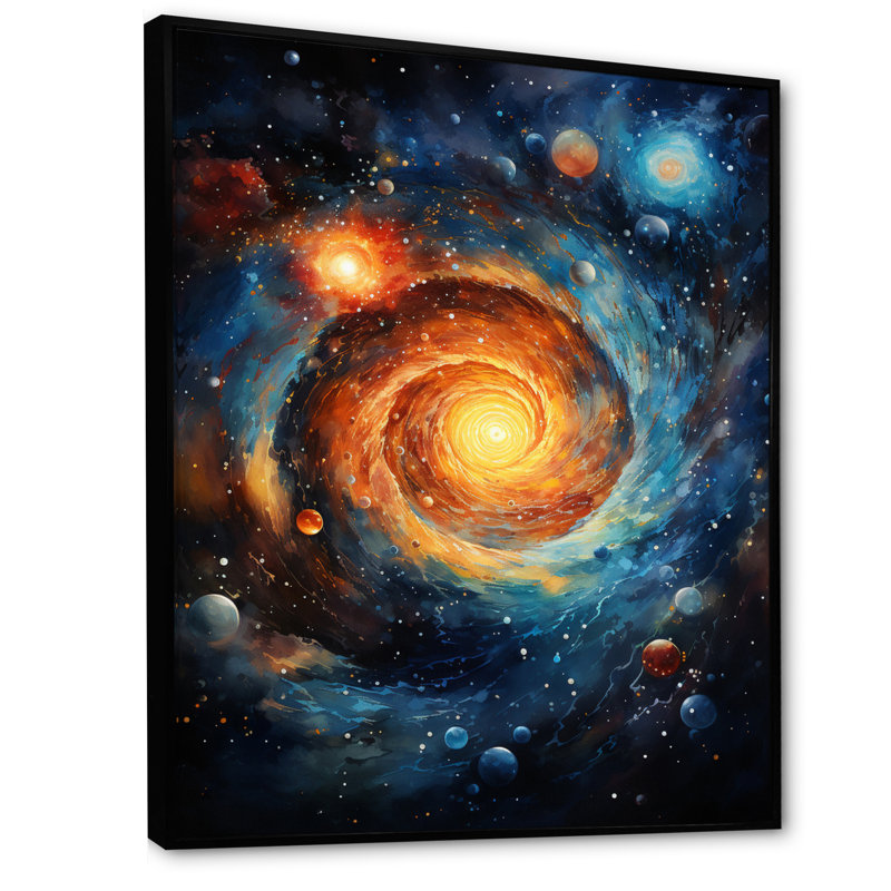 Galaxy Interstellar Eye I - reproduction sur toile, H 44 po x l 34 po x P 1,5 po, Cadre flottant noir