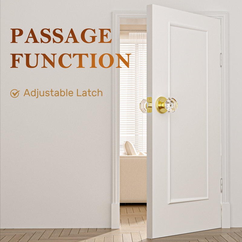 Boutons de porte en cristal Coolnews Retro Elegant Series, Laiton poli