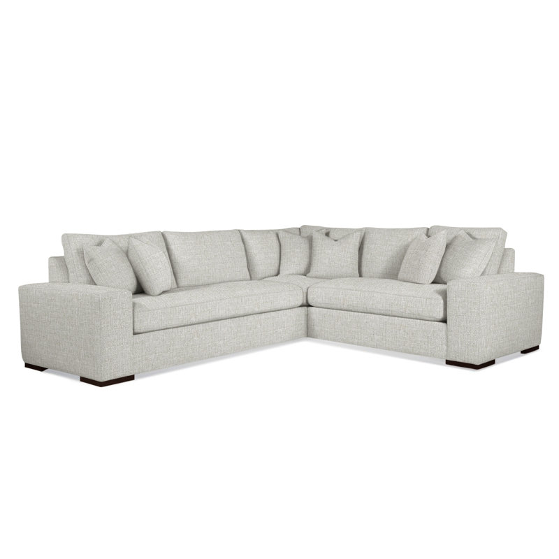 Memphis Sectional, Sunbrella Blue Pinstripe; 6205-64, Right Hand Facing, Java