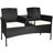 Ensemble de conversation d'extérieur en rotin de 54,5 po de large avec table-300047508