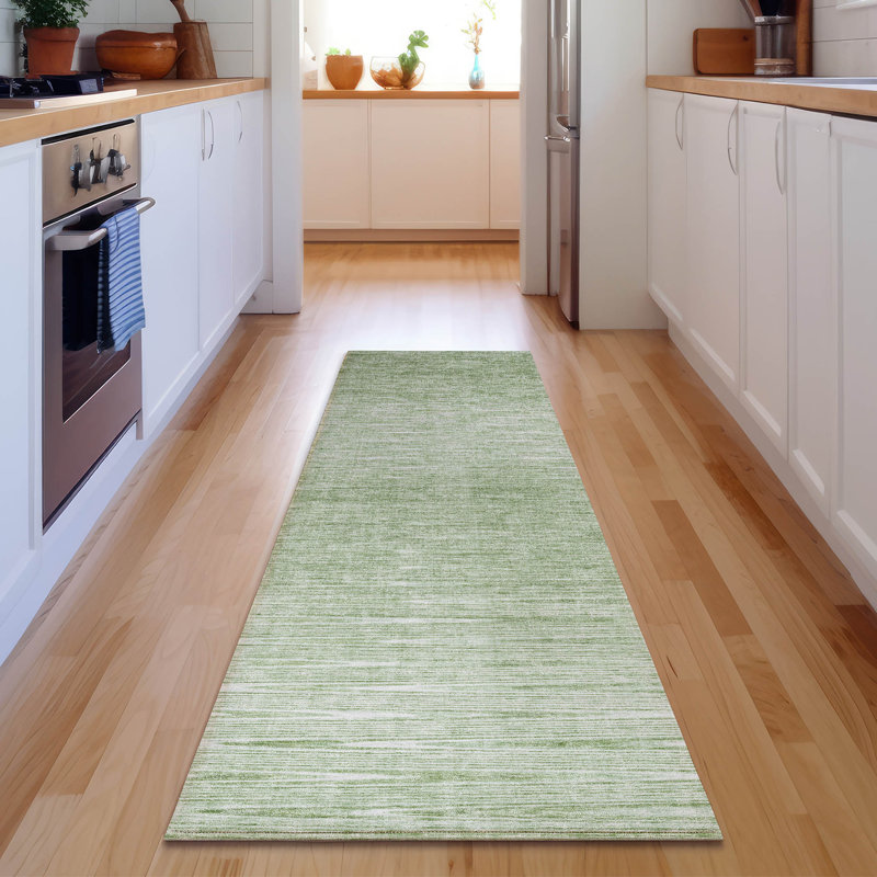 Premium Machine Washable Prisco Aloe Rug, Runner 2'3" x 7'6"