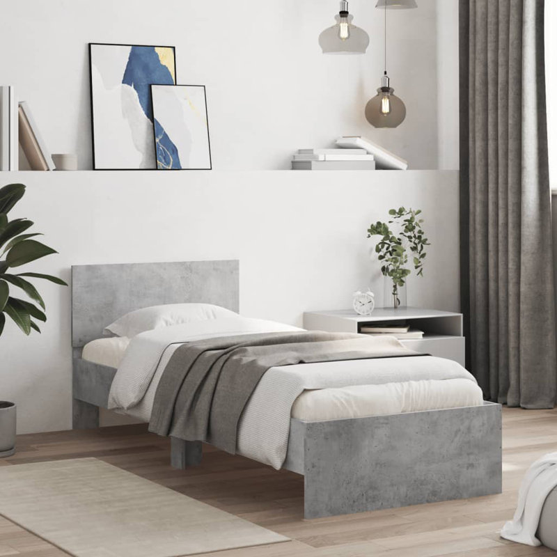EU Single - 90 x 200 cm Bed, Concrete Grey
