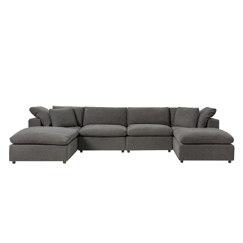 Canapé modulaire rembourré Alberto, Gray Polyester