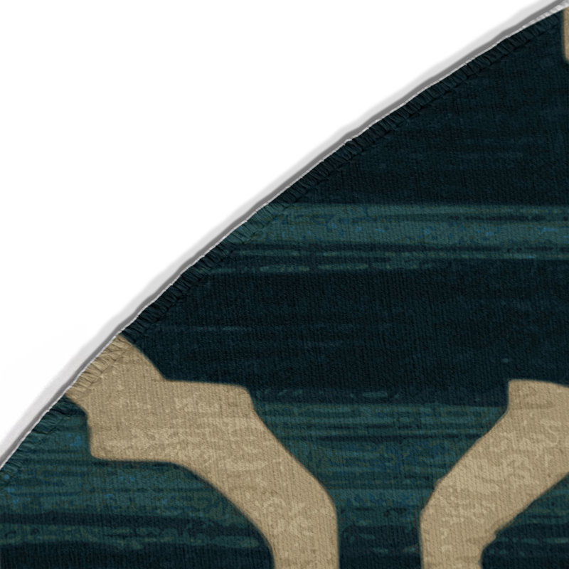 Tapis gris intérieur et extérieur Trellis, Rond 5 pi