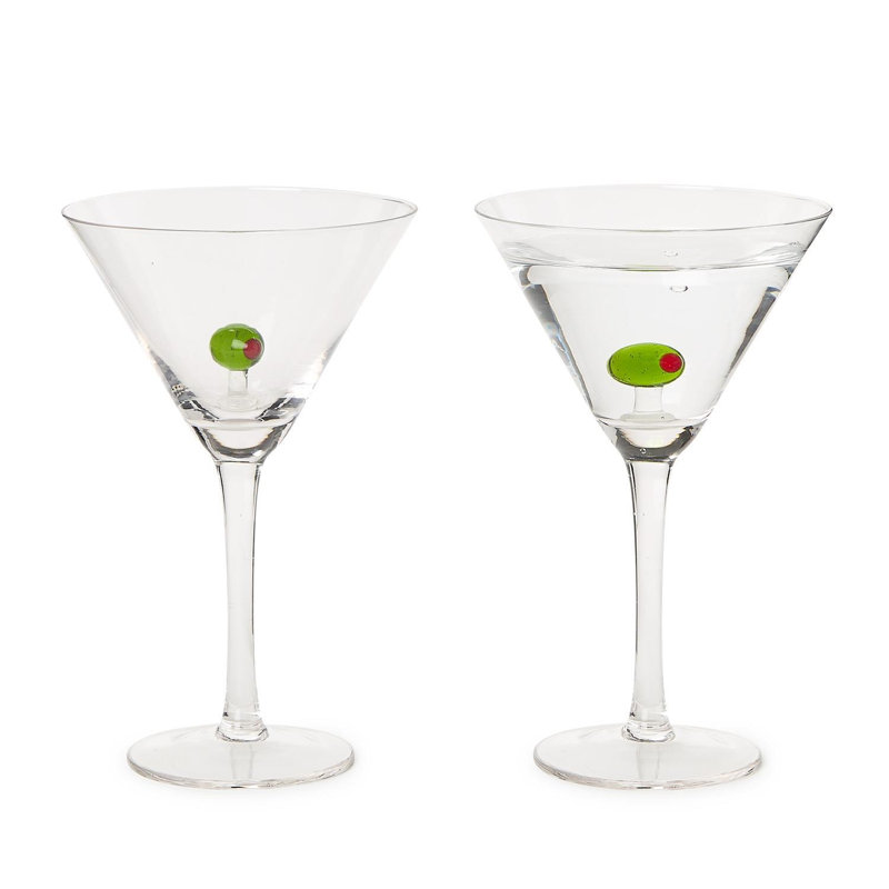 Verre à martini soufflé à la main avec verre à cocktail 8 oz H 7 po