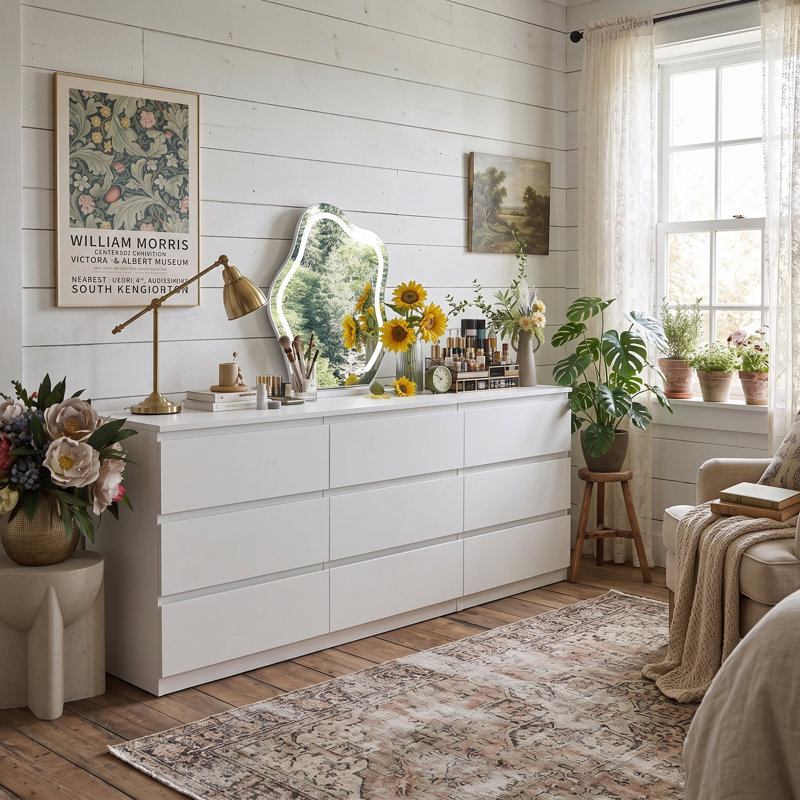 Bureau de coiffeuse avec 9 tiroirs Brance