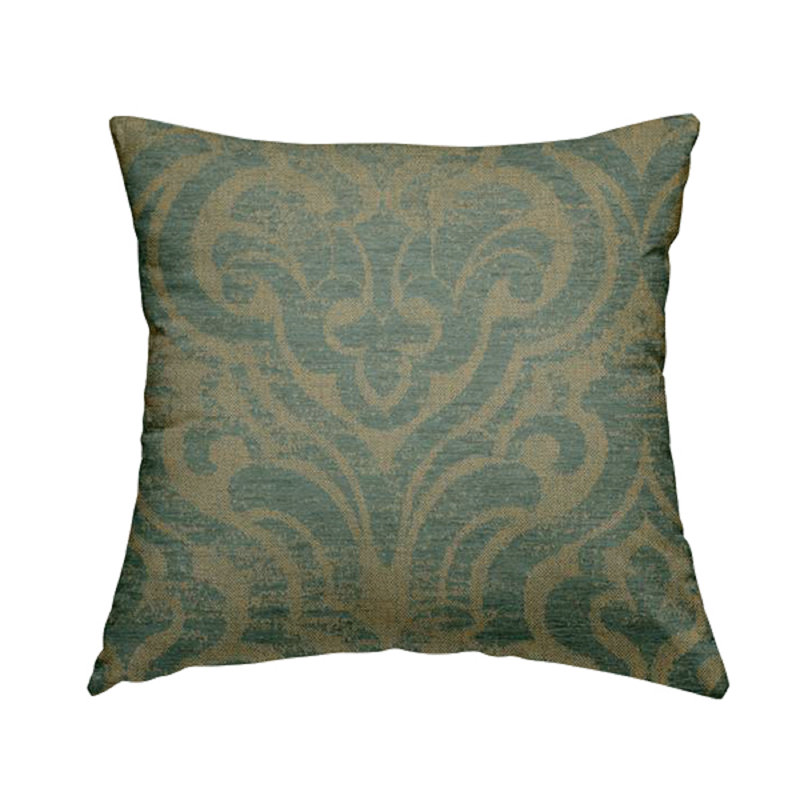 Lamson Damask Square Cushion, 55cm H x 55cm W x 5cm D, Blue