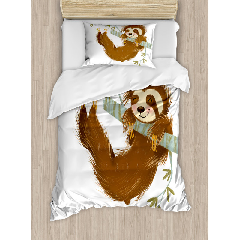 Sloth Modern & Contemporary Polyester Duvet Cover, Twin