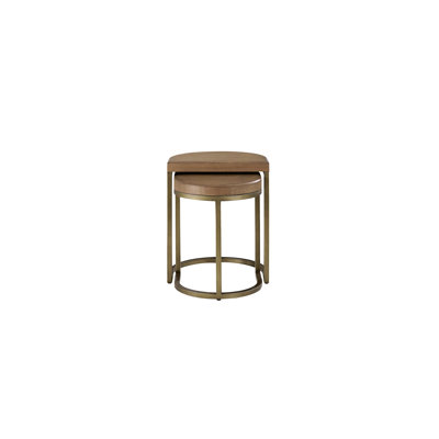 2Pcs Latte Nesting Tables, Veneer With Metal, Space Saving, Modern Design Furniture, 20X16x24 & Metal Base, Furniture Piece, 20"X16"X24