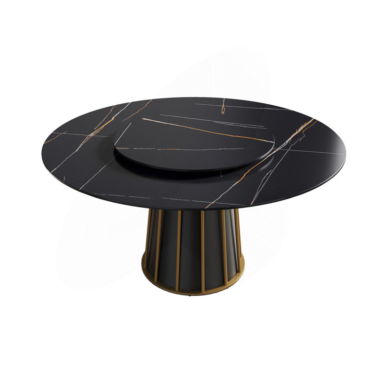 Table de salle à manger Modern, Noir, L 59,05 po x L 59,05 po