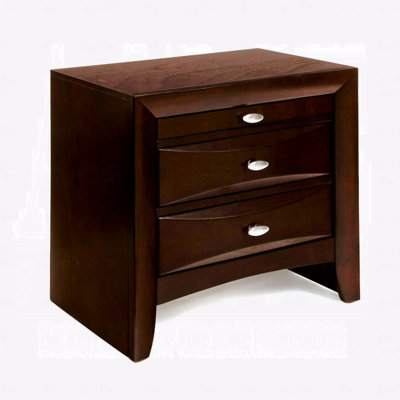 Nightstand  Two Storage Drawers And Pull Out Tray Wooden Bedroom Furniture
