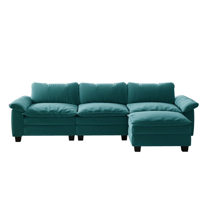 Ensemble modulaire en velours 4 pièces, Green